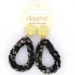 Day&Eve Long Beads Drop Black - E4571-Zwart