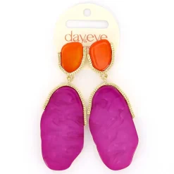 Day&Eve Pop Dangle oorbellen Orange - E4531