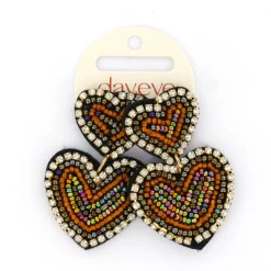 Day&Eve Seed Bead Heart Brown - E3566