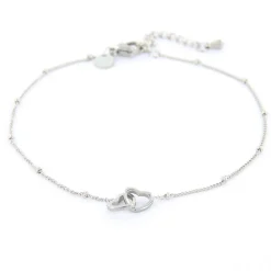 Day&Eve Two Hearts enkelbandje - A1327-Zilverkleur