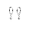 Hinged Hoops 3D Heart - Silver