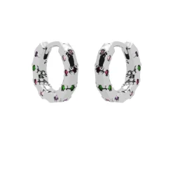 Hinged Hoops Glamarous Rainbow - Silver
