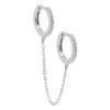Hinged Hoops Zirconia Double In Chains (1piece)