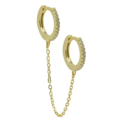 Hinged Hoops Zirconia Double In Chains (1piece)