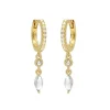 Hinged Hoops Zirconia Hanging Drop