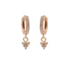 Hinged Hoops Zirconia Triple - Rose