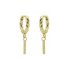 Hinged Twisted Hoops Round Tube - Gold Color