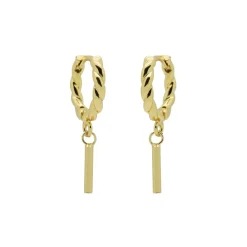 Hinged Twisted Hoops Round Tube - Gold Color