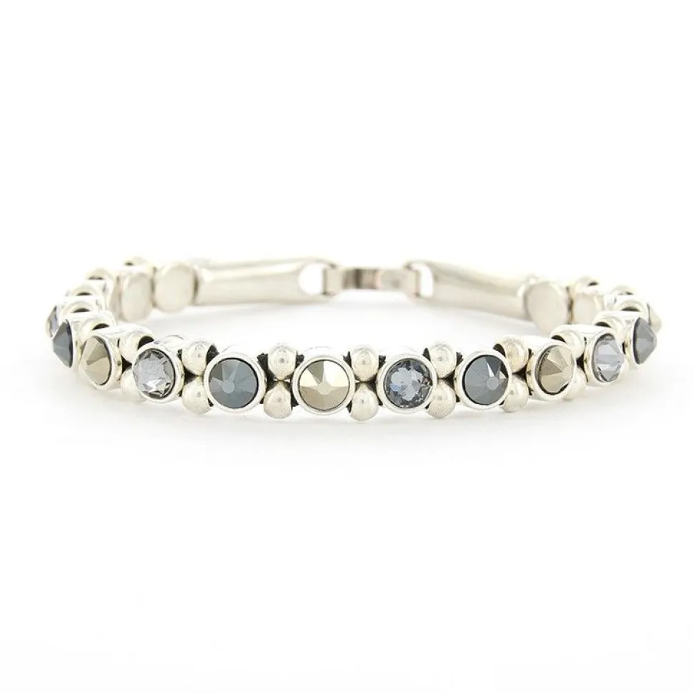 Josh Crystal Armband Triple Dark Grey - 22119