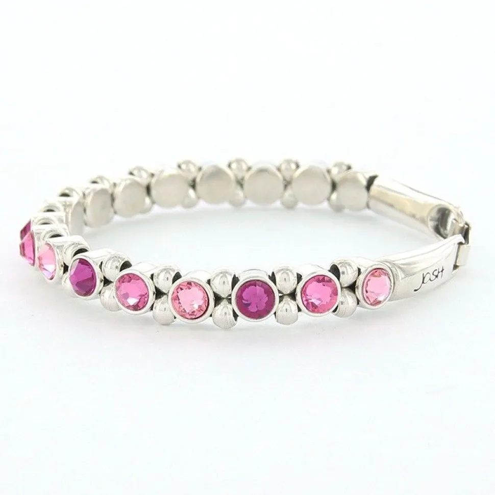 Josh Crystal Armband Triple Fuchsia - 22119