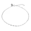 Karma Anklet Oval Chain - Silver