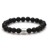 KARMA Armband - Black Rocks Pentagon Silver Bead - 86569
