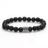 KARMA Armband - Black Rocks Silver Bead - 86305