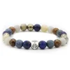 KARMA Armband Lapis Blue Silver Hexagon Bead - 86967