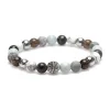 KARMA Armband Light Sky Silver Round Logo Bead - 86900