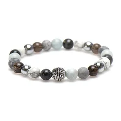 KARMA Armband Light Sky Silver Round Logo Bead - 86900