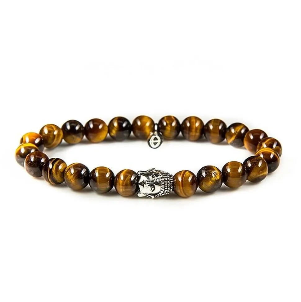 KARMA Armband - Tigereye silver Buddha - 86111