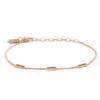 Karma Bracelet 3 Black Zirconia Rectangles - Rose Plated