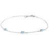 Karma Bracelet Zirconia Triple Dots Light Blue