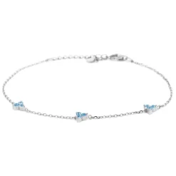 Karma Bracelet Zirconia Triple Dots Light Blue