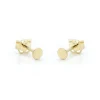 Karma Earstuds Mini Round Disc - 14K Gold