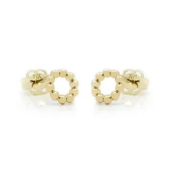 Karma Earstuds Open Circle Dots - 14K Gold