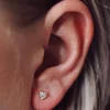 Karma Earstuds Zirconia Heart - 14K Gold