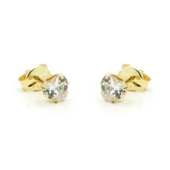 Karma Earstuds Zirconia Heart - 14K Gold