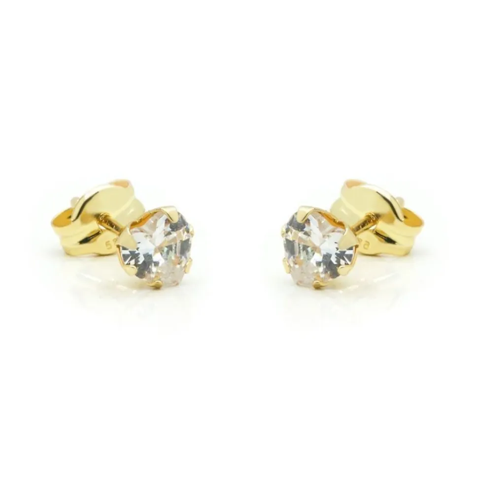Karma Earstuds Zirconia Heart - 14K Gold