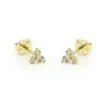 Karma Earstuds Zirconia Triple Flower Milou - 14K Gold