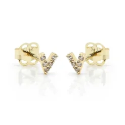 Karma Earstuds Zirconia Victory - 14K Gold