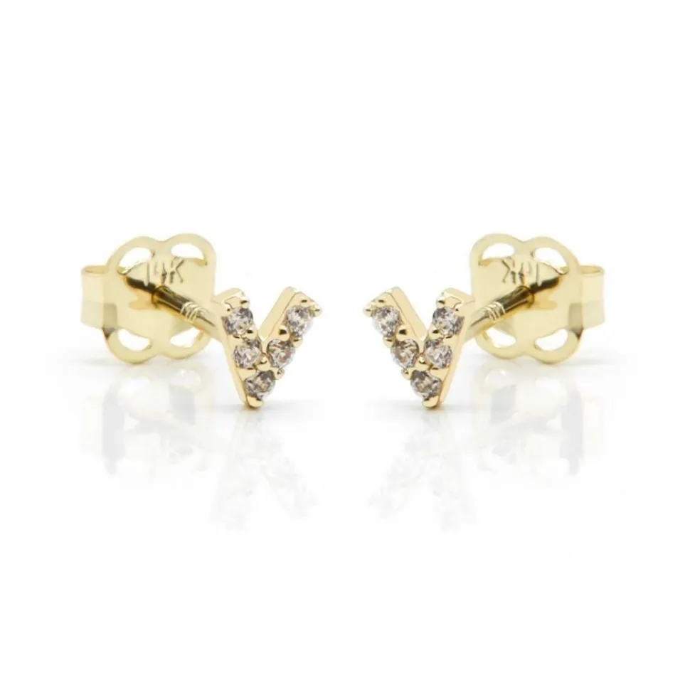 Karma Earstuds Zirconia Victory - 14K Gold