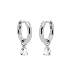 Karma Hinged Hoops Hanging Drop Zirconia
