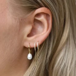 Karma Hinged Hoops Hanging Gem