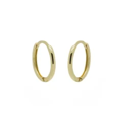 Karma Hinged Hoops Plain - 14K Gold