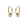 Karma Hinged Hoops Round Disc - 14K Gold