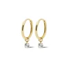 Karma Hinged Hoops Round Zirconia Lois - 14K Gold