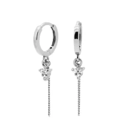 Karma Hinged Hoops Triple Zirconia Chain