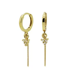 Karma Hinged Hoops Triple Zirconia Chain