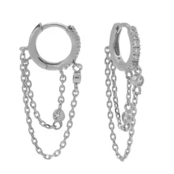 Karma Hinged Hoops Zirconia Double Chain