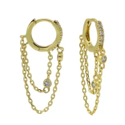 Karma Hinged Hoops Zirconia Double Chain