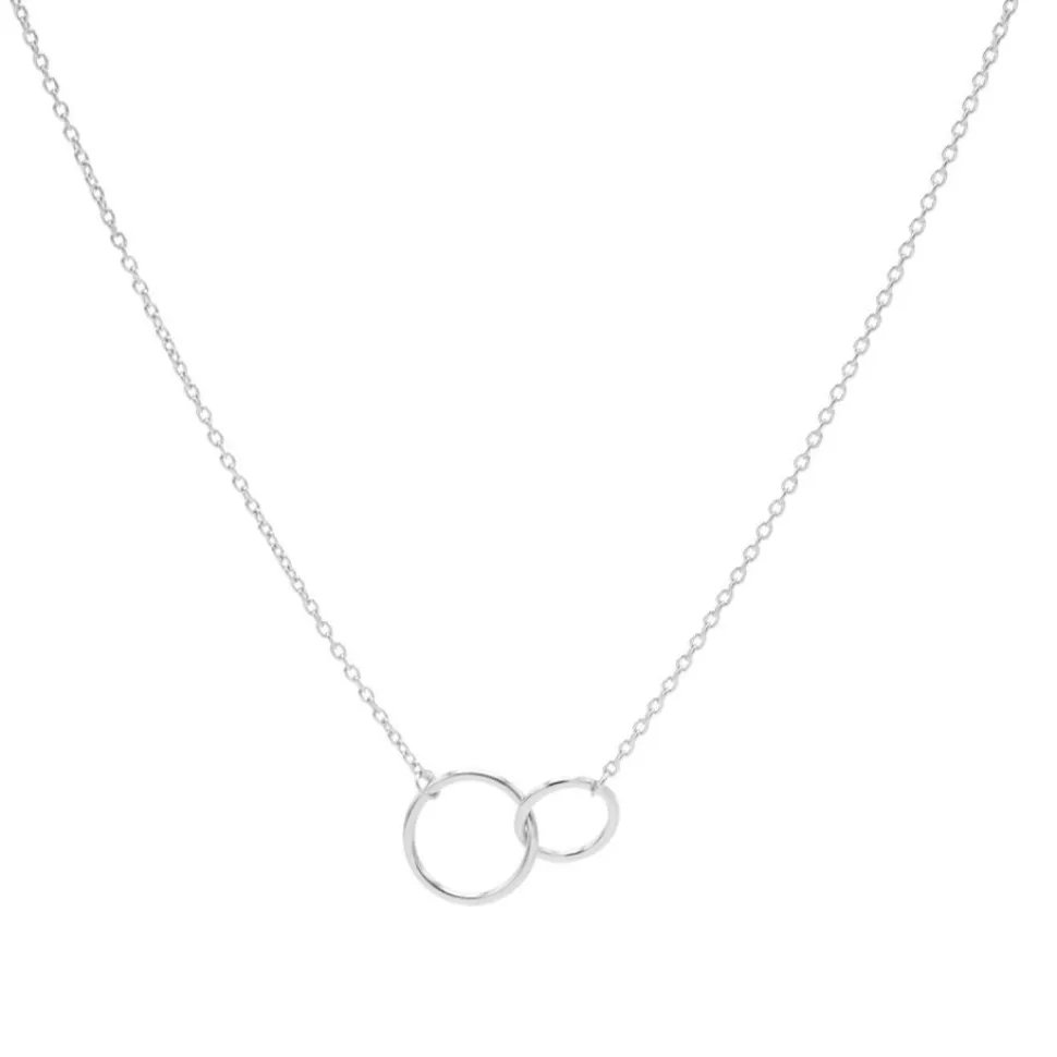 Karma Necklace Double Circle - Silver