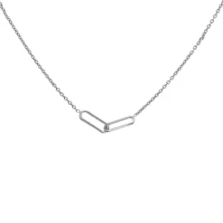 Karma Necklace Double Square - Silver