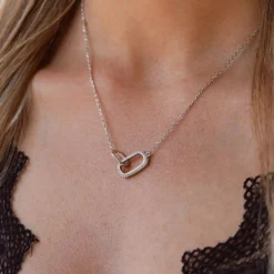 Karma Necklace Double Zirconia Oval - Goldplated