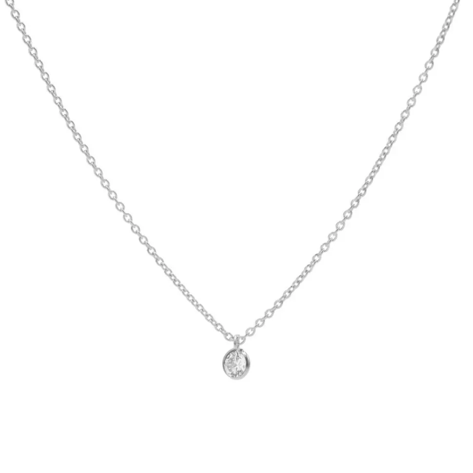 Karma Necklace Zirconia Dot - Silver