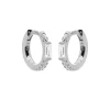 Karma Plain Hinged Hoops Zirconia Baguette