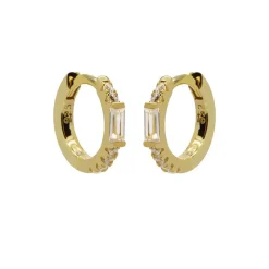 Karma Plain Hinged Hoops Zirconia Baguette