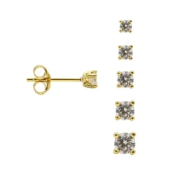 Karma Round Zirconia Earstuds - Gold Color