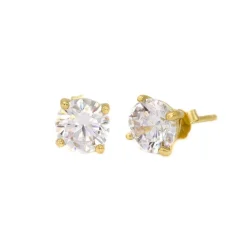 Karma Round Zirconia Earstuds - Gold Color