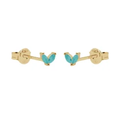 Karma Symbols Tiny Double Leaves Turquoise